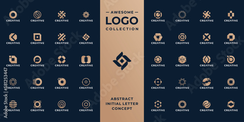 collection of initial letter O logo design template. photo
