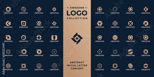 collection of initial letter O logo design template.
