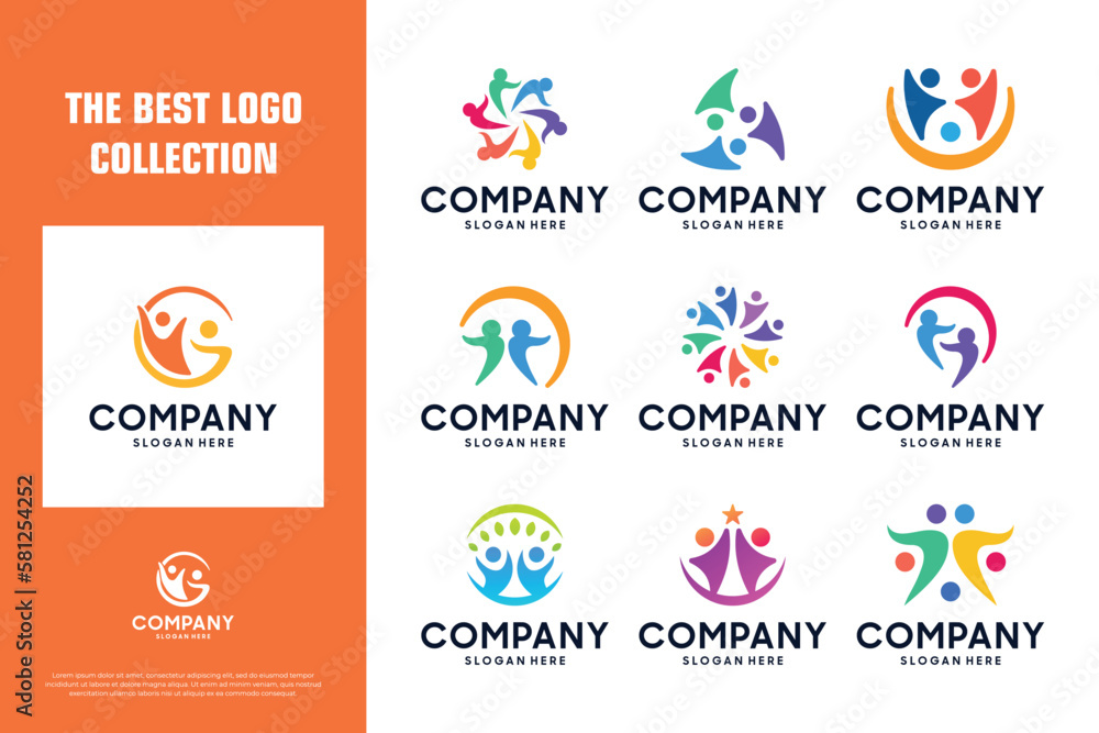 abstract people logo design. abstract people logo design.