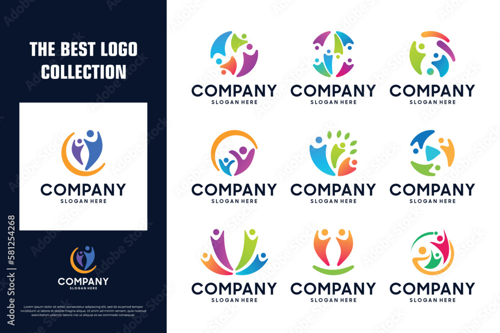 Collection of unity logo design. Collection of unity logo design.