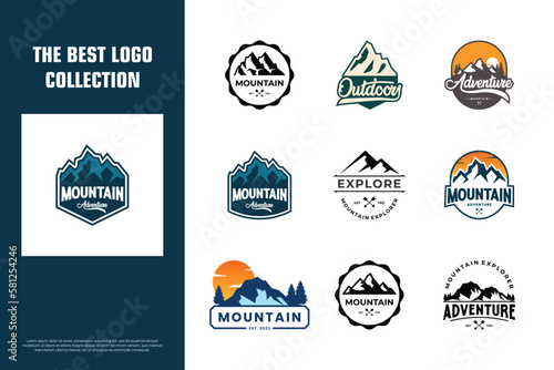 Collection of mountain emblem.