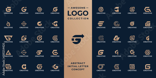 unique letter G logo design collection.