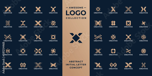 collection of initial letter X logo design template.