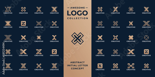 unique initial letter X logo design collection.