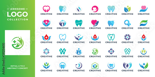 Collection of modern medic logo design