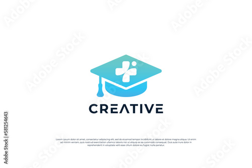 medical school graduate logo template.