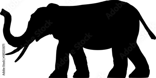 Silhouette: Afrikanischer Elefant von der Seite