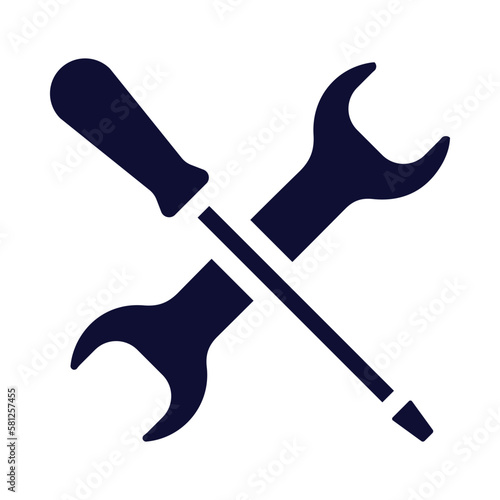 screwdriver, wrench, work tools icon