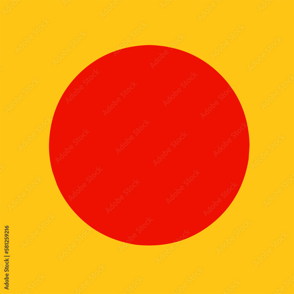 Illustration of dice or domino cards. Abstract Design. Simple design. Red sun in a yellow sky.