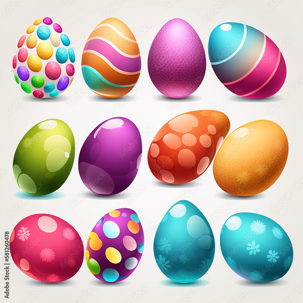 Colorful Easter Eggs, made with generative AI Colorful Easter Eggs, made with generative AI