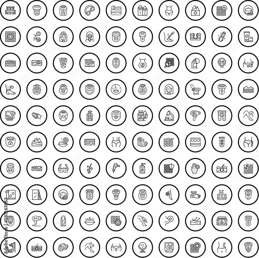 100 care icons set. Outline illustration of 100 care icons vector set isolated on white background 100 care icons set. Outline illustration of 100 care icons vector set isolated on white background