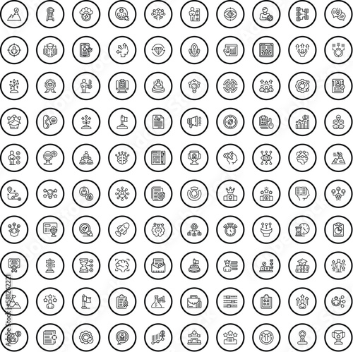 100 career icons set. Outline illustration of 100 career icons vector set isolated on white background