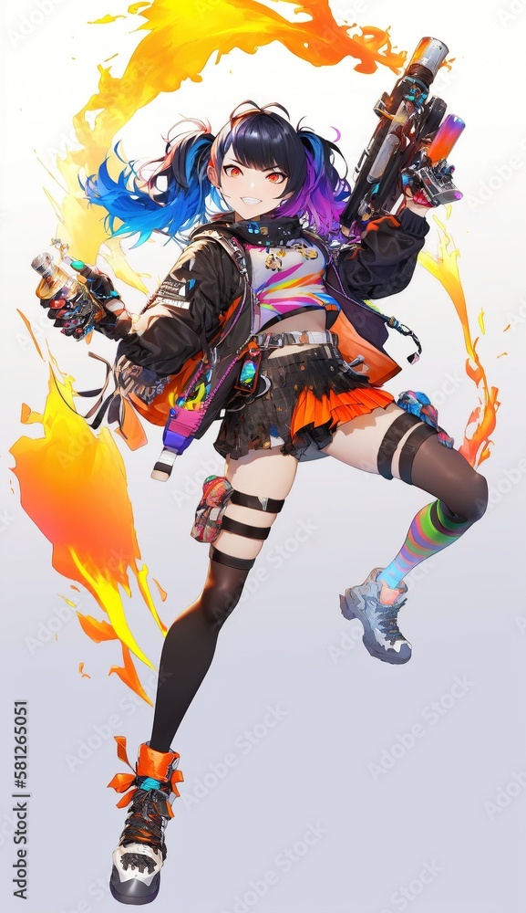 Fototapeta premium Fantasy Anime Girl, Generative AI