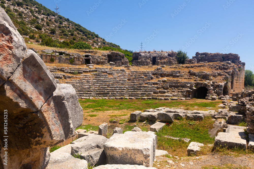 Ruins of Limyra theatre. Ancient site of small city in Lycian modern Antalya Province, Turkey.