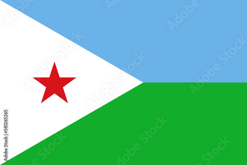 Djibouti flag wave isolated on png or transparent background