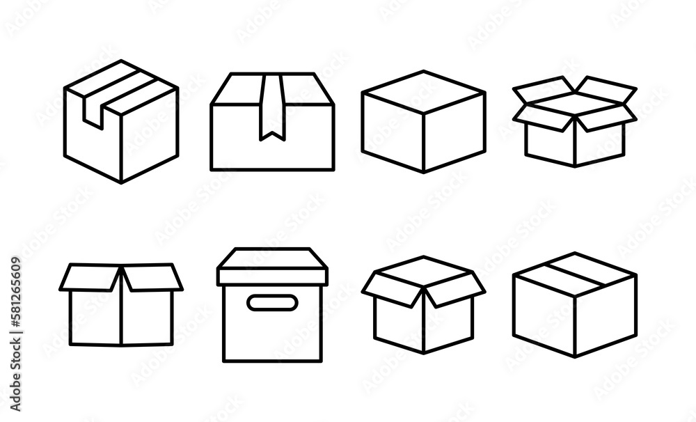Box icon vector for web and mobile app. box sign and symbol, parcel, package Box icon vector for web and mobile app. box sign and symbol, parcel, package