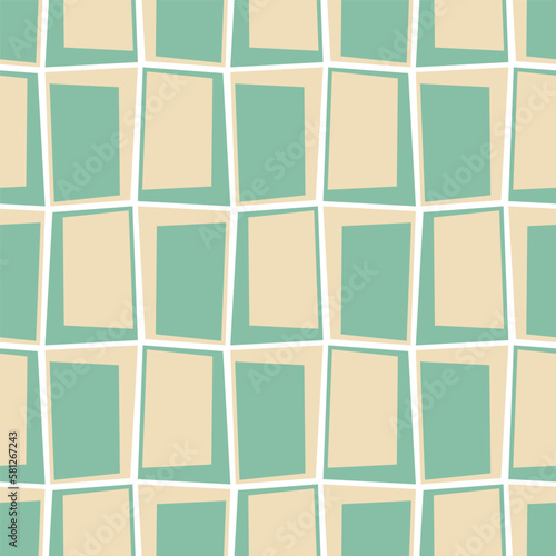 Seamless geometric tiles pattern in vintage style, 50s mid century atomic age vector abstract background.