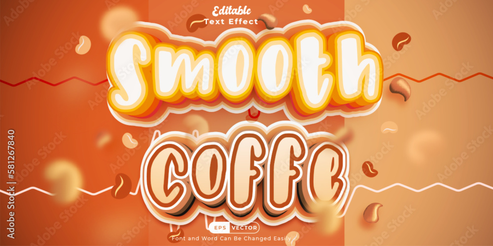 Smooth Coffee: Dynamic and Delightful Text Effect Illustration