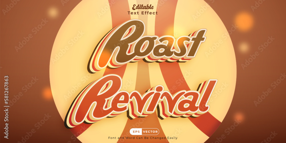 Roast Revival 3D Script Font for Coffee Shop Logos and Menus Stock