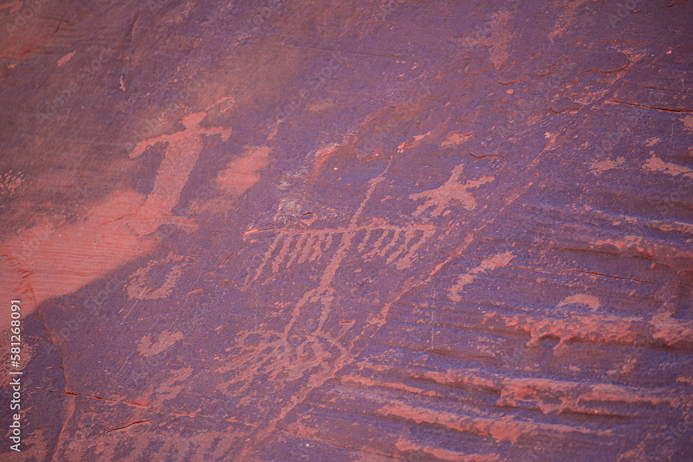 Ancient Native American Petroglyphs in Valley of Fire Nevada