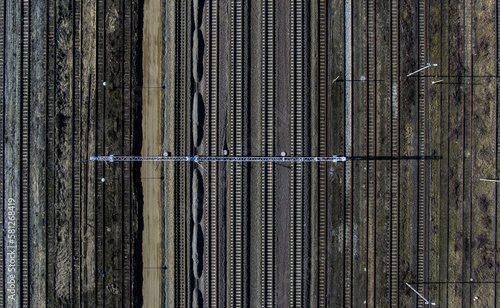 railway station tracks from above