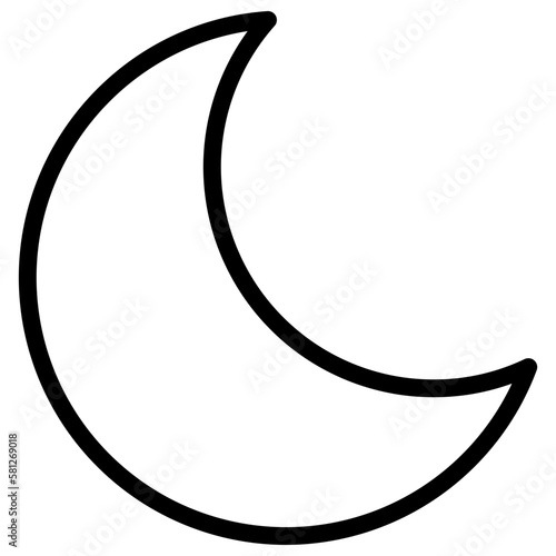 Ramadan crescent outline icon