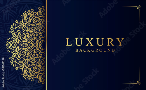 Luxury golden ornamental mandala background. Beautiful arabesque pattern mandala design