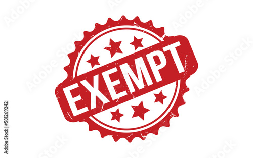 Red Exempt Rubber Stamp Seal Vector
