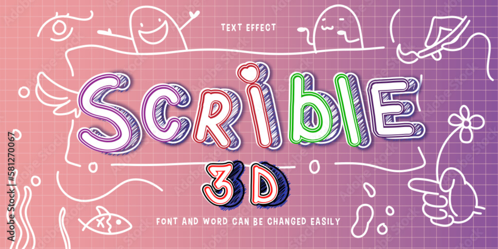 Scribble 3D: A Colorful Explosion of Text Effect