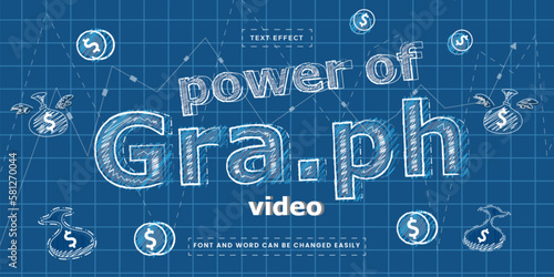 Power of Graph video Money Text effect and chalk effect