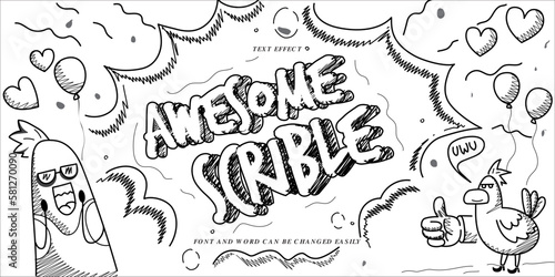 Unique Scribble Typography: Awesome