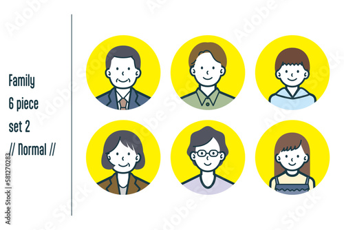 ノーマルな3世代の家族の6点セットno.2