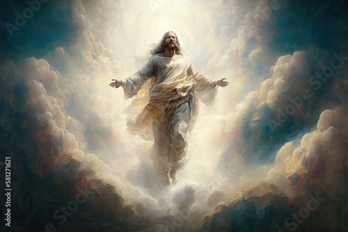 The Glorious Ascension of Jesus Christ: Rising with Faith to Join the Heavenly R Fototapet