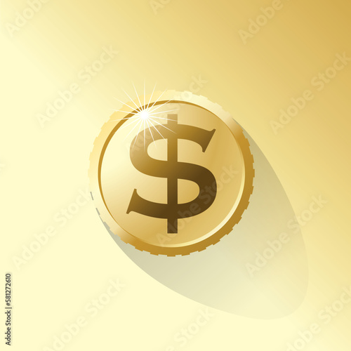 United States US Dollar Currency gold coin symbol