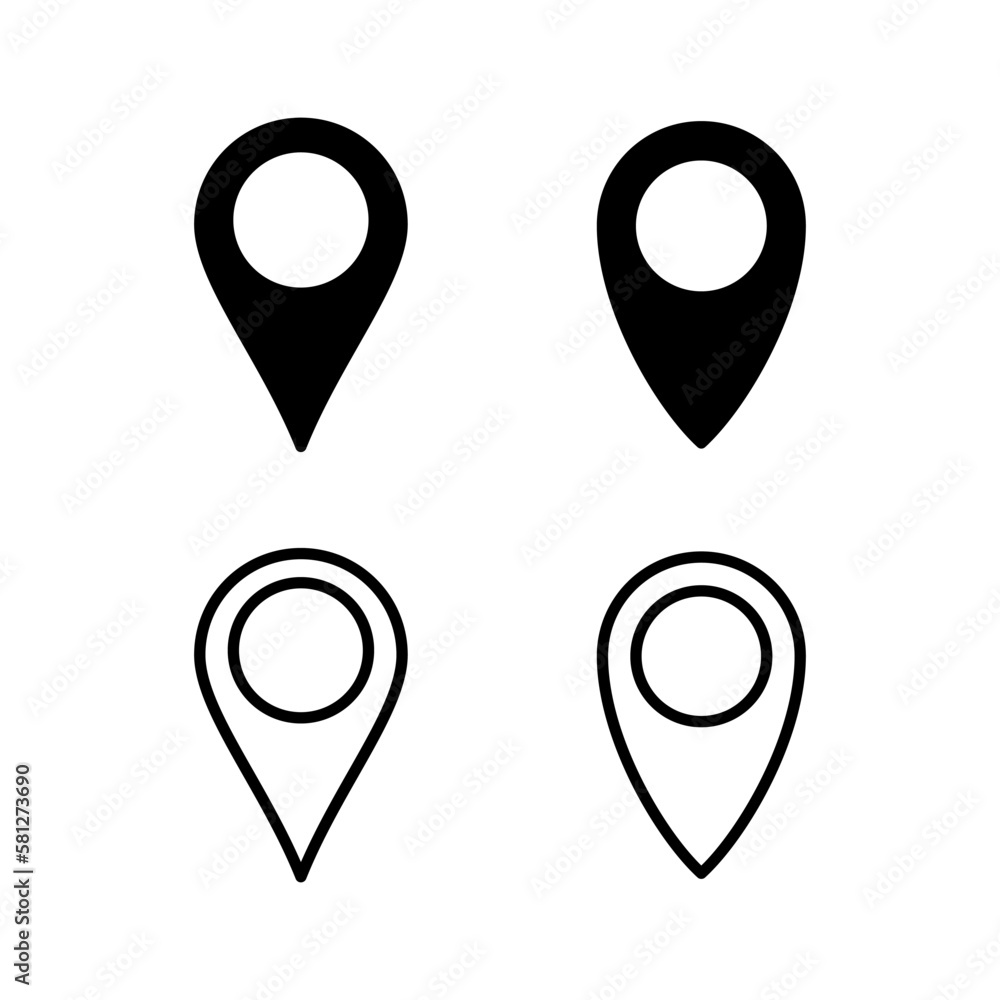 Pin icon vector illustration. Location sign and symbol. destination icon. map pin Pin icon vector illustration. Location sign and symbol. destination icon. map pin