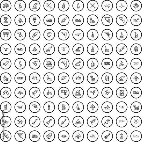 100 fly icons set. Outline illustration of 100 fly icons vector set isolated on white background