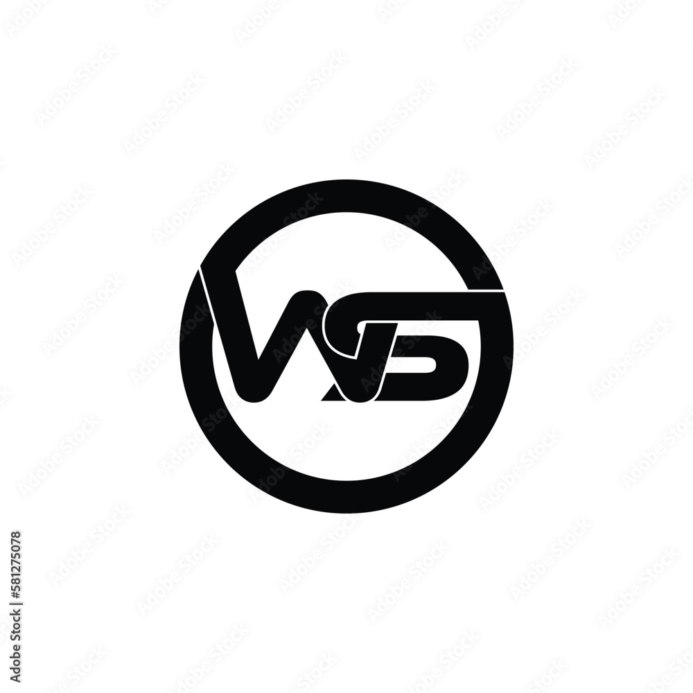 Letter WS circle logo design vector Letter WS circle logo design vector