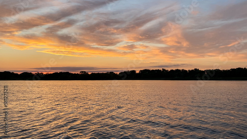 colorful sunset over the lake