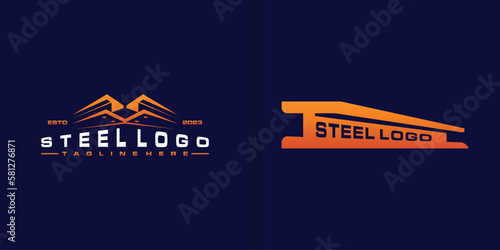 Steel, metal, iron logo illustration vector collection perfect for your business company