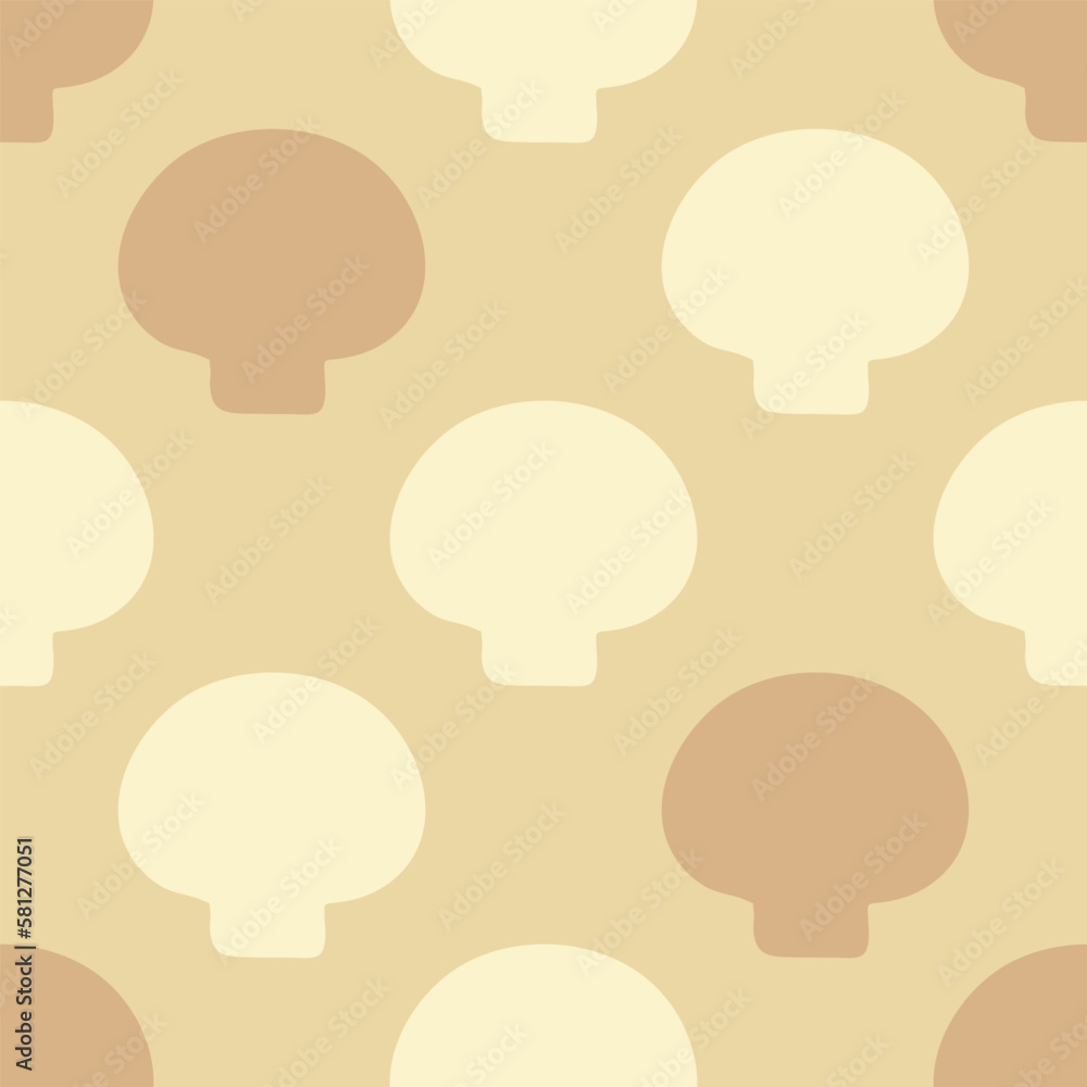 Simple mushrooms flat repeating pattern