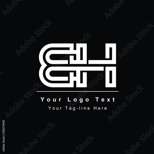 abstract initial BH or HB logo icon for business