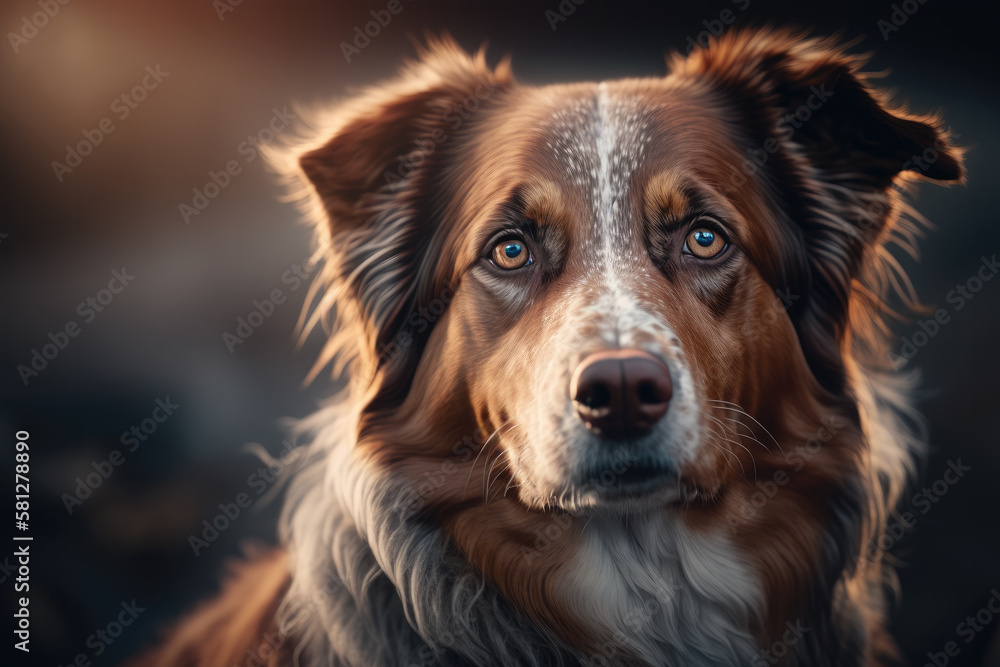 portrait of a dog created with Generative AI technology