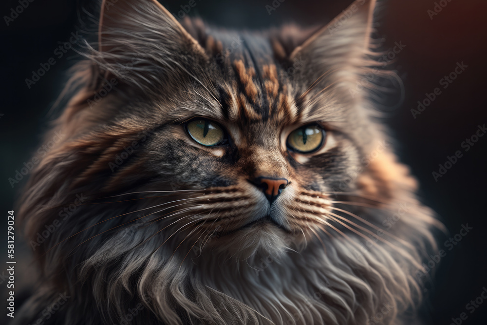 close up of a cat created with Generative AI technology close up of a cat created with Generative AI technology