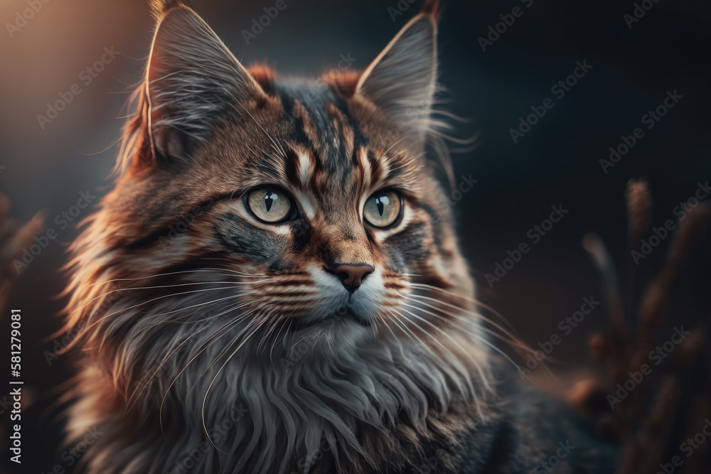 close up of a cat created with Generative AI technology close up of a cat created with Generative AI technology