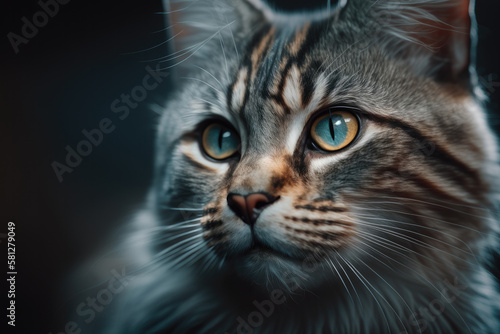 close up of a cat created with Generative AI technology