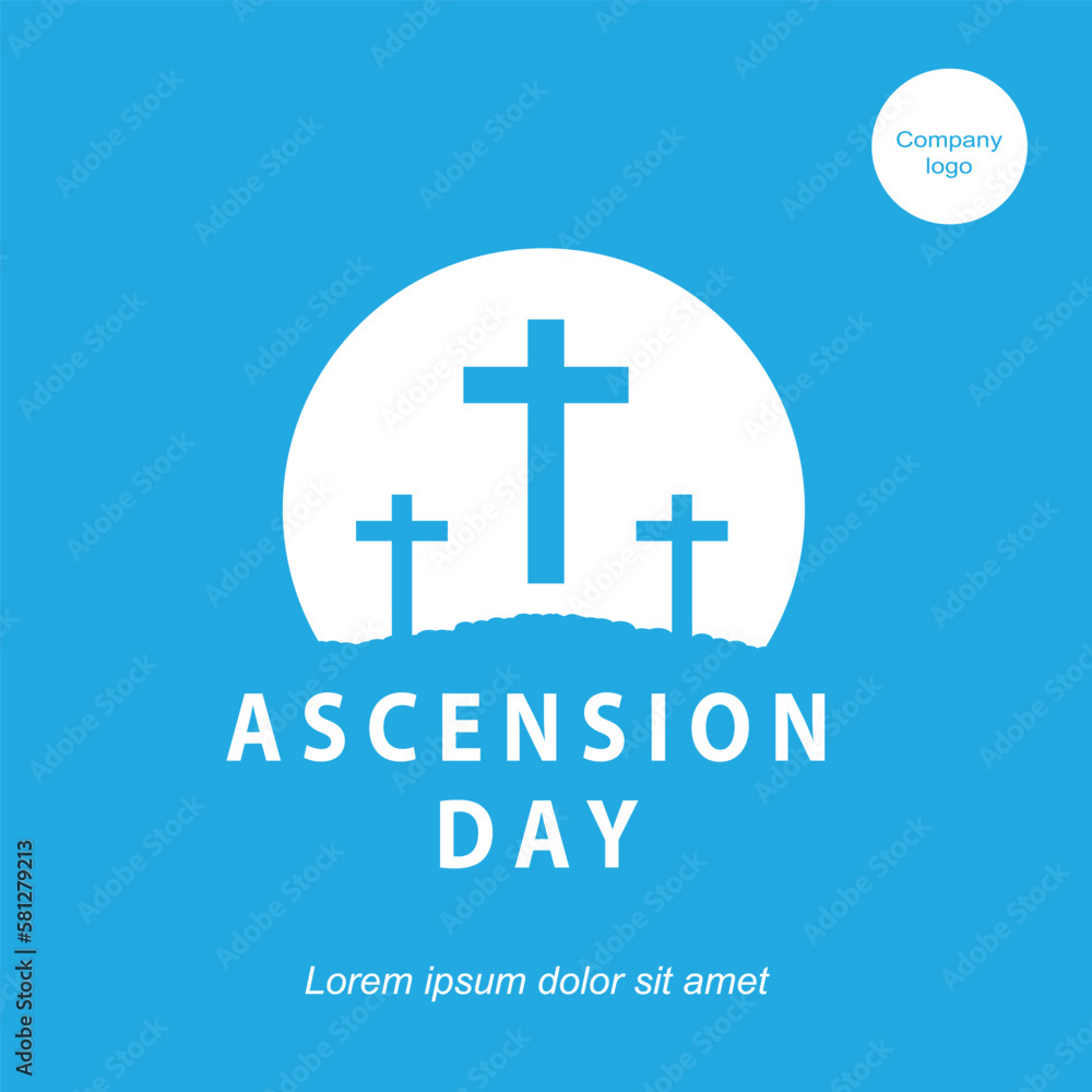 Fototapeta premium Ascension Day with a simple design in light blue