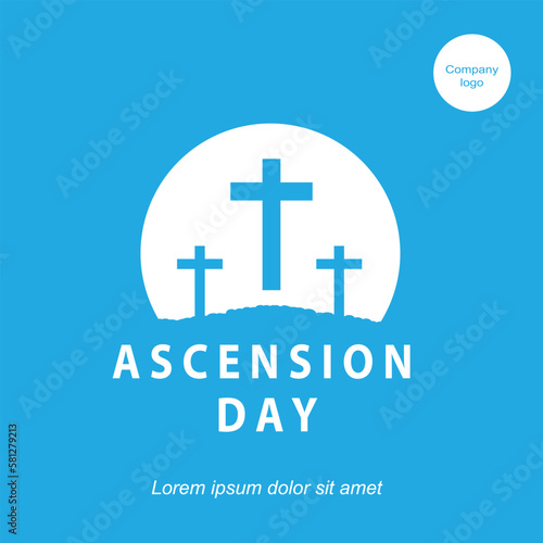 Ascension Day with a simple design in light blue