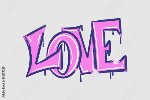 awesome graffiti love symbol. vector illustration.