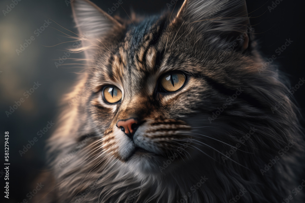 Fototapeta premium close up of a cat created with Generative AI technology