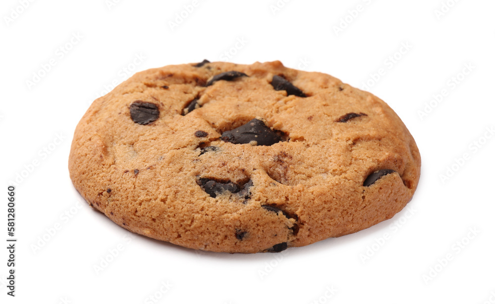 Delicious chocolate chip cookie isolated on white Delicious chocolate chip cookie isolated on white